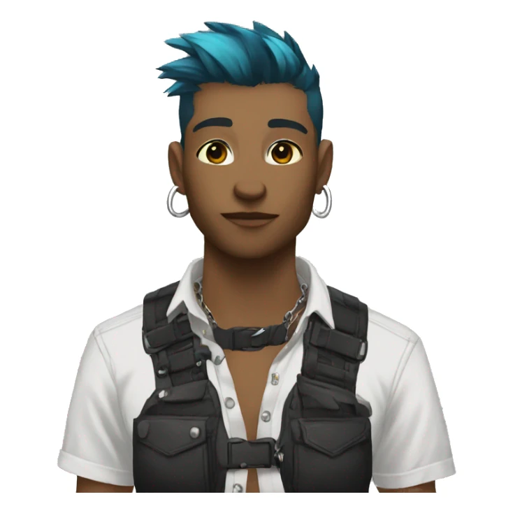 Anthro Punk Fursona Shirt Chest Harness  sticker