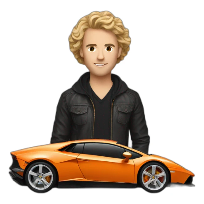 taylor otwell with orange lamborghini sticker