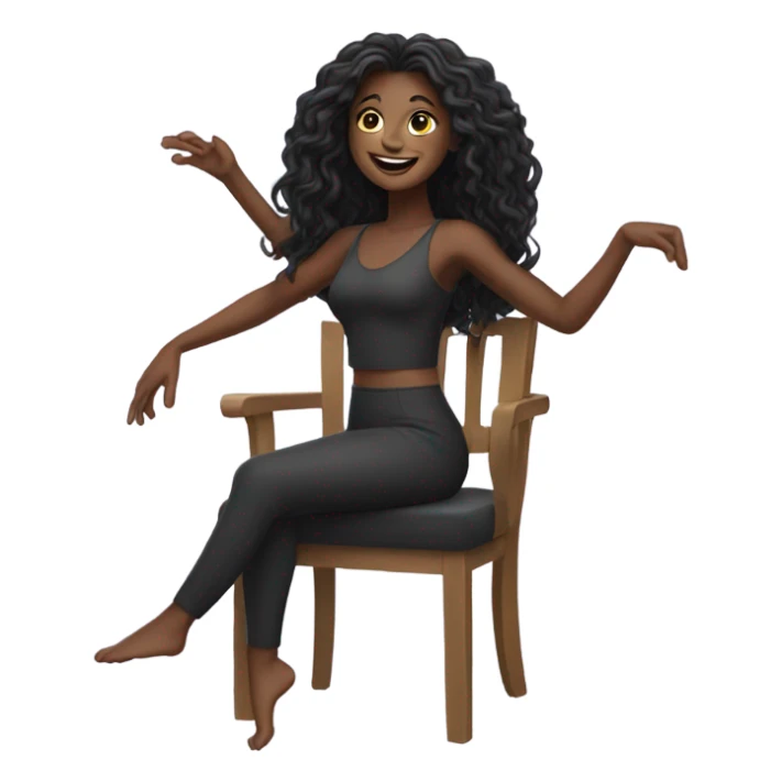 Black girl with long hair dancing in her seat sticker