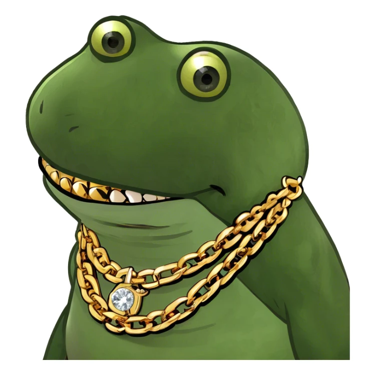 A god wearing gold chains and gold teeth and diamonds  sticker