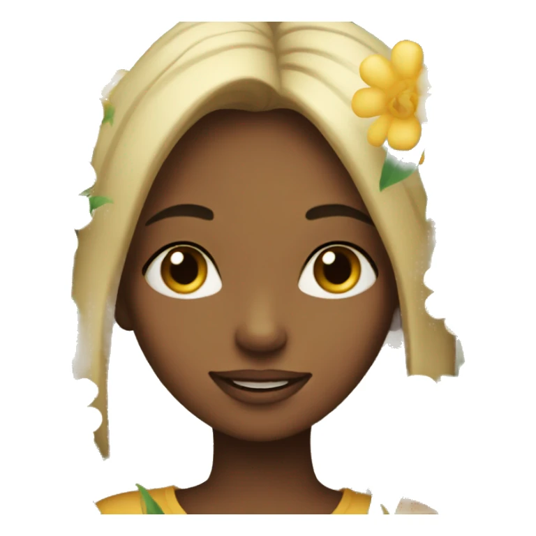 A girl who loves flowers but has difficulty seeing sticker