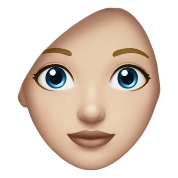 Woman blue eyes medium blond hair soft pink lips sticker