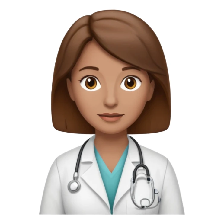 brown hair caucasian female physician older sticker