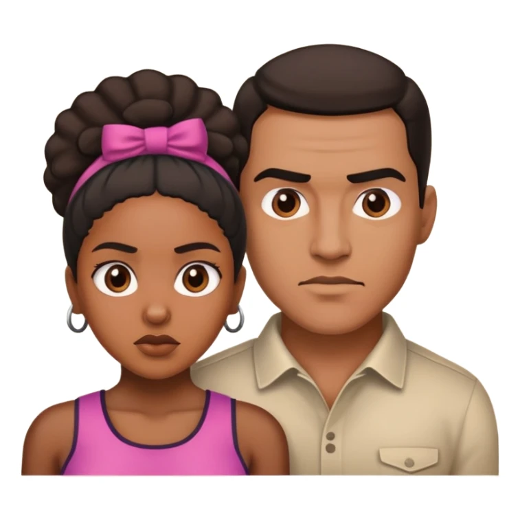 Hispanic man and black woman squaring up sticker