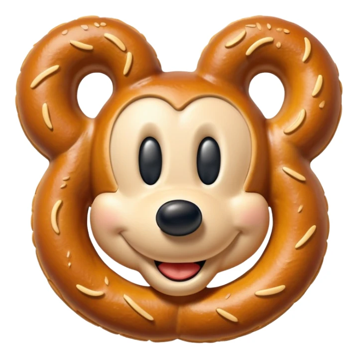 Pretzel in the shape of Mickey Mouse sticker