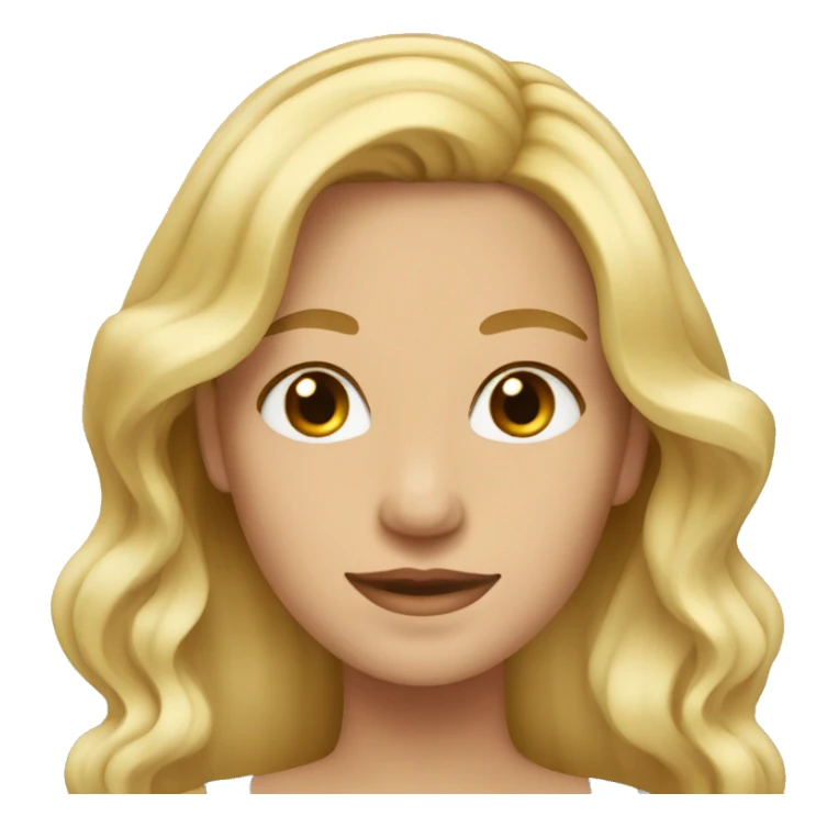 long wave hair blond with brown eyes   sticker