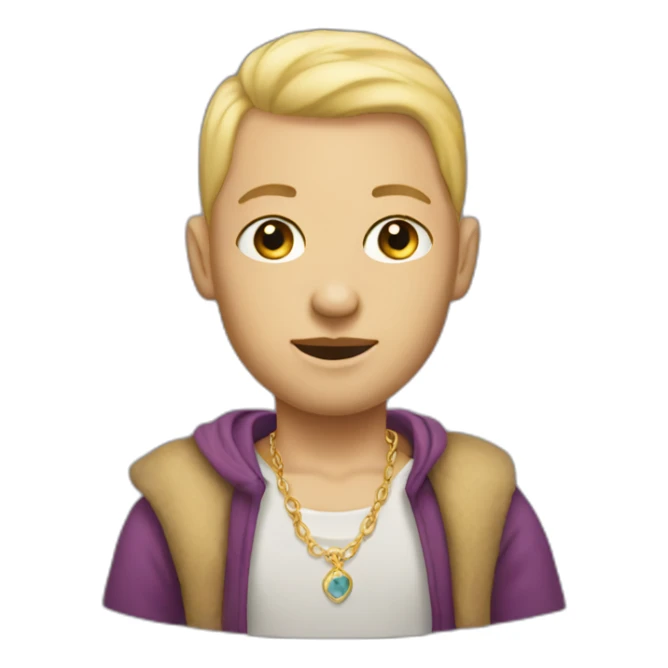 blonde bald with beard and earings sticker