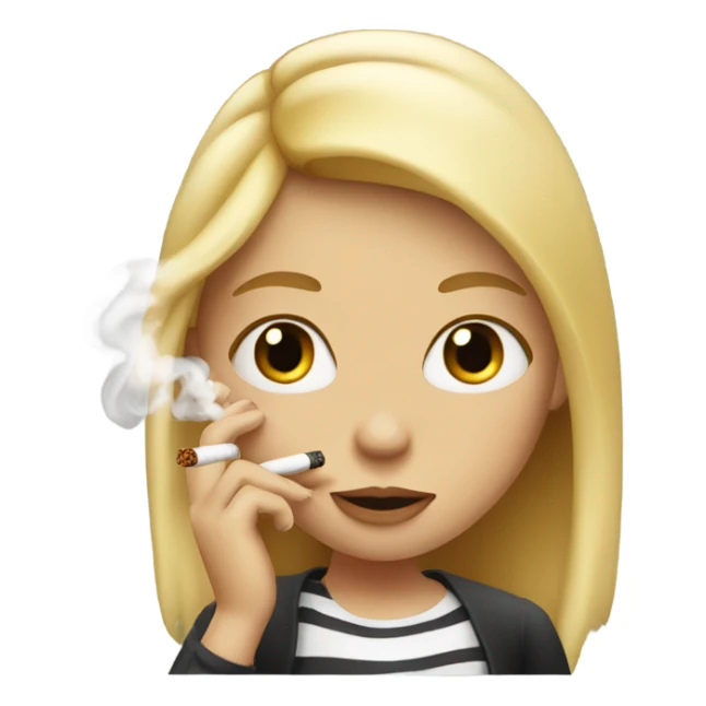 a girl with blonde hair smoking cigarette sticker