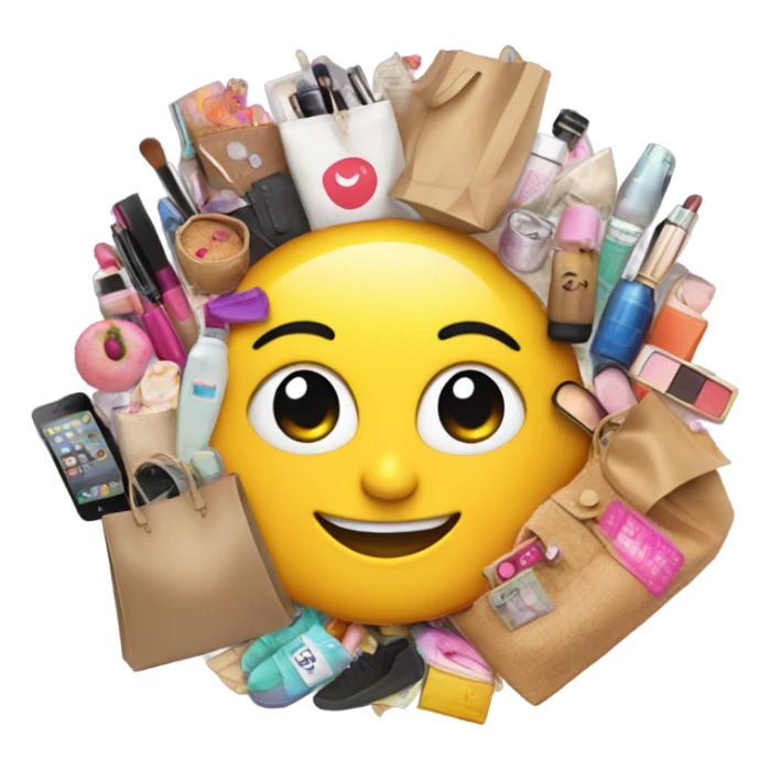 brain happy shopping makeup purses  clothes footwear food   sticker