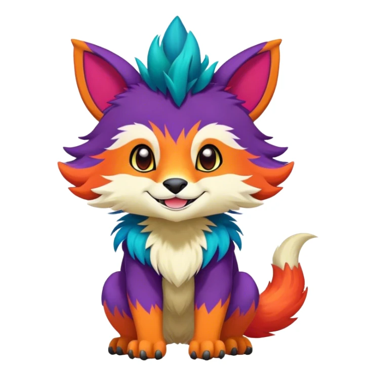 colorful anthro vernid fursona Fakemon sticker