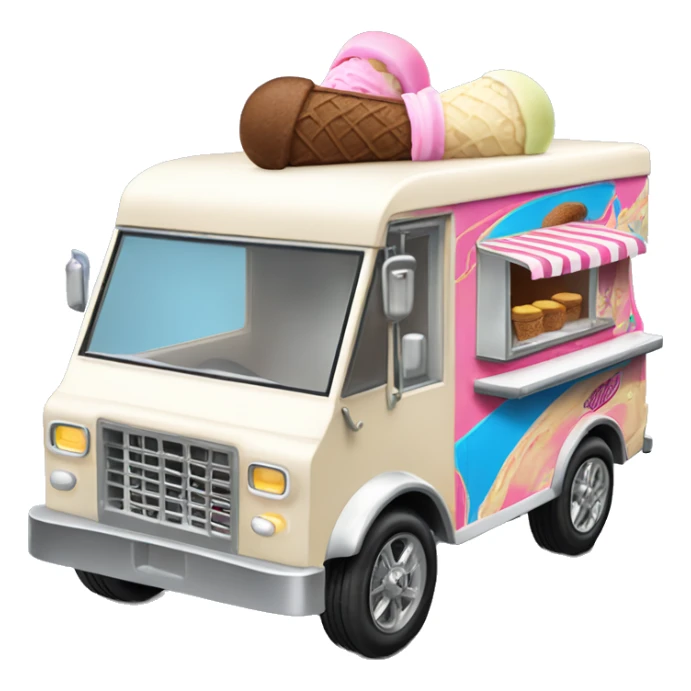 1917 Hot wheels style ice cream food truck sticker