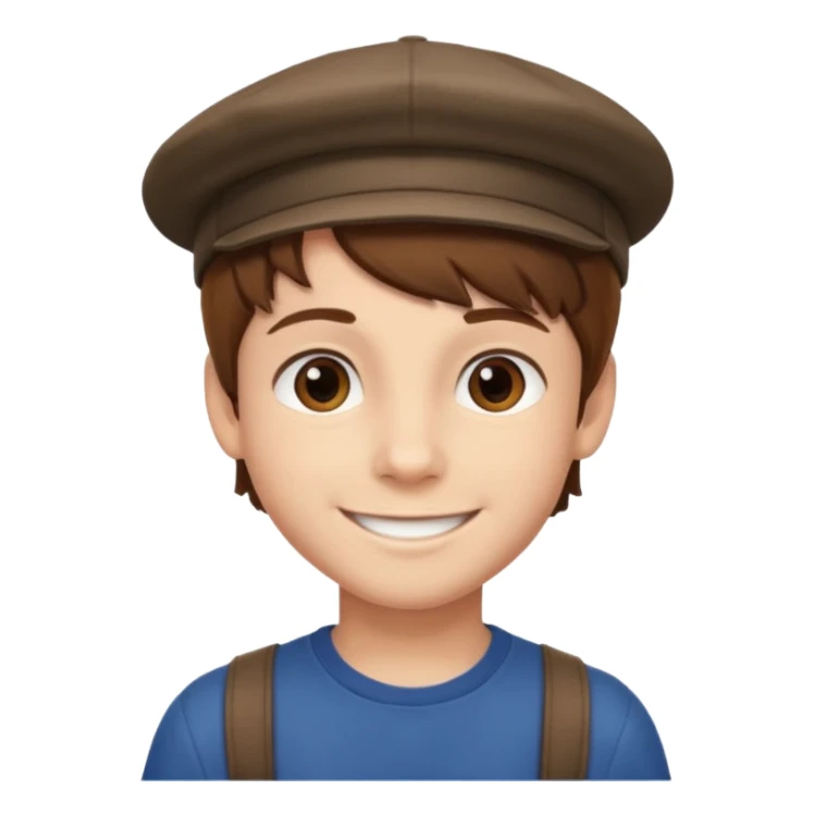 Un niño con gorra pelo castaño  sticker