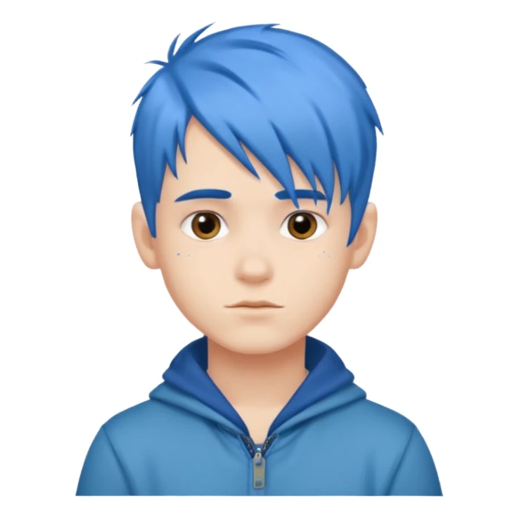 fernet y un chico con pelo azul sticker