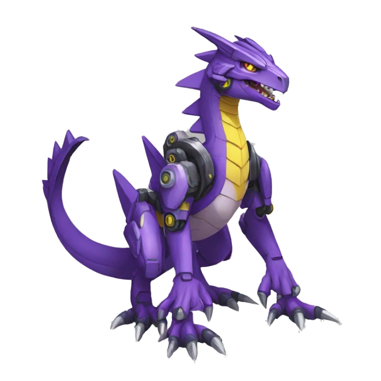  Cool Edgy Purple Yellow Digimon-Fakemon-Raptor-Dragon-Mecha full body sticker