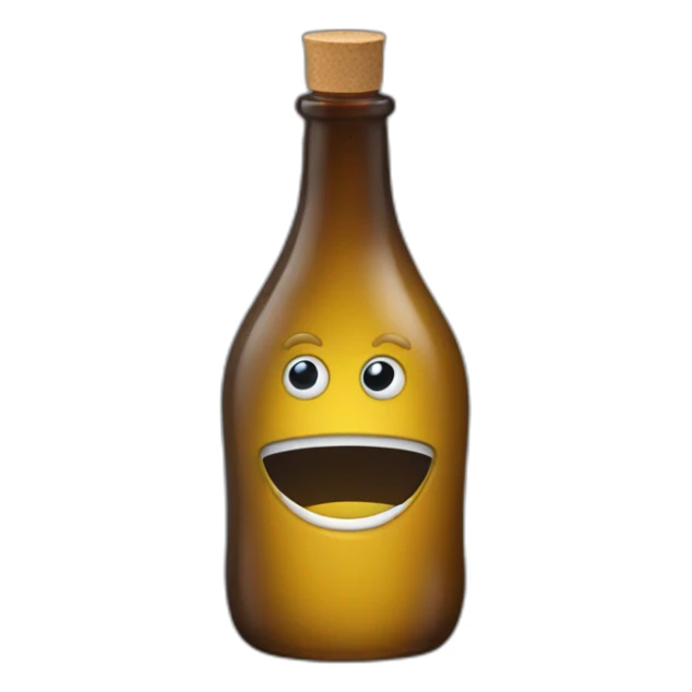 Curvy bottle with eyes sticker