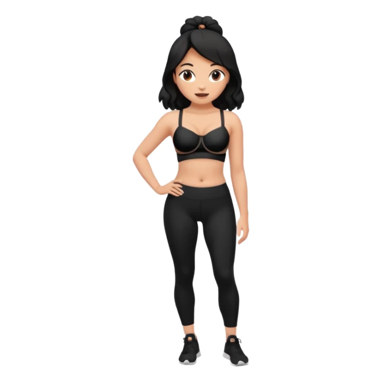 legging brassière noir gonflé nombril femme  sticker