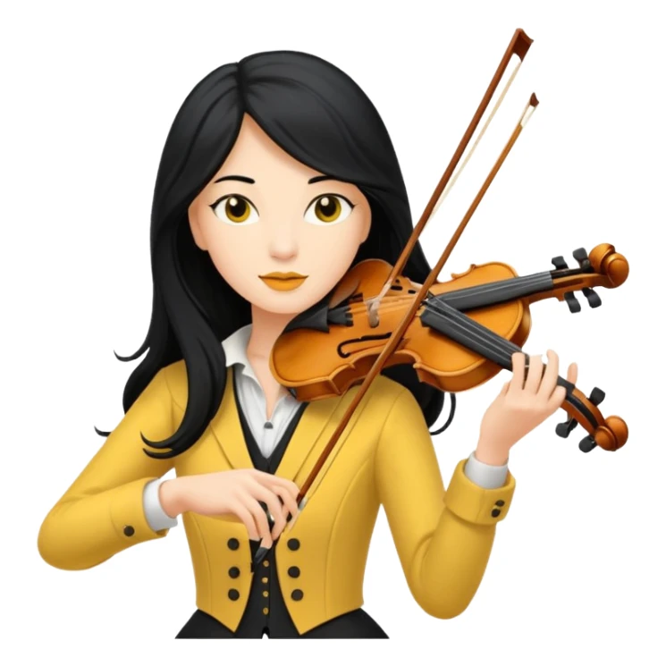 yellow-colored violinist woman  sticker