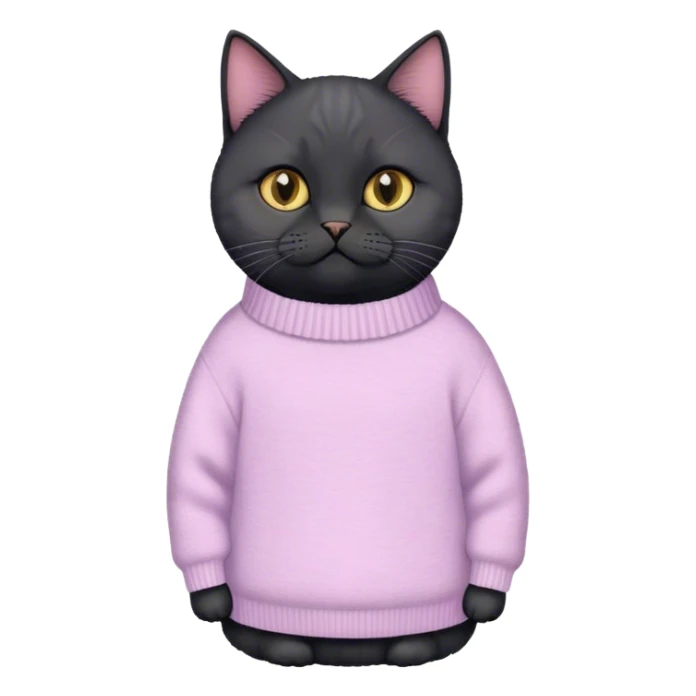 Black British cat in pastel sweater sticker