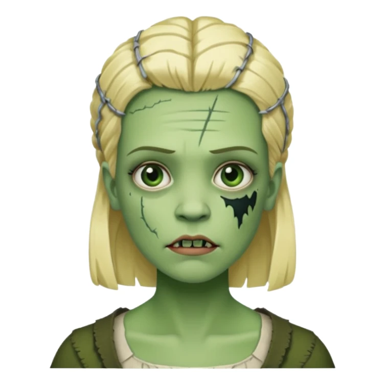 blonde woman frankenstein sticker