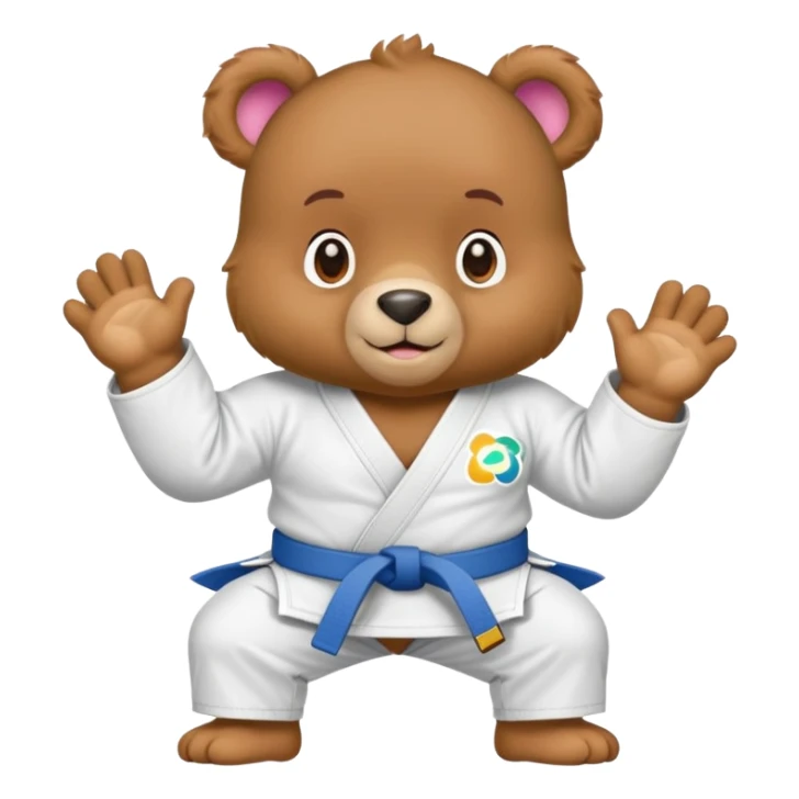 Good luck Care bear wearing a jiu jitsu gi sticker