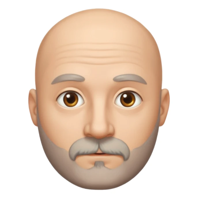 A bald man with small eyes and grey beard sticker