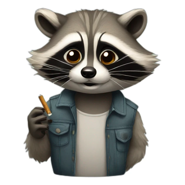 raccoon depress smoking sticker