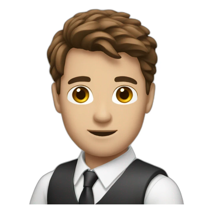 2 business men brown hair sticker