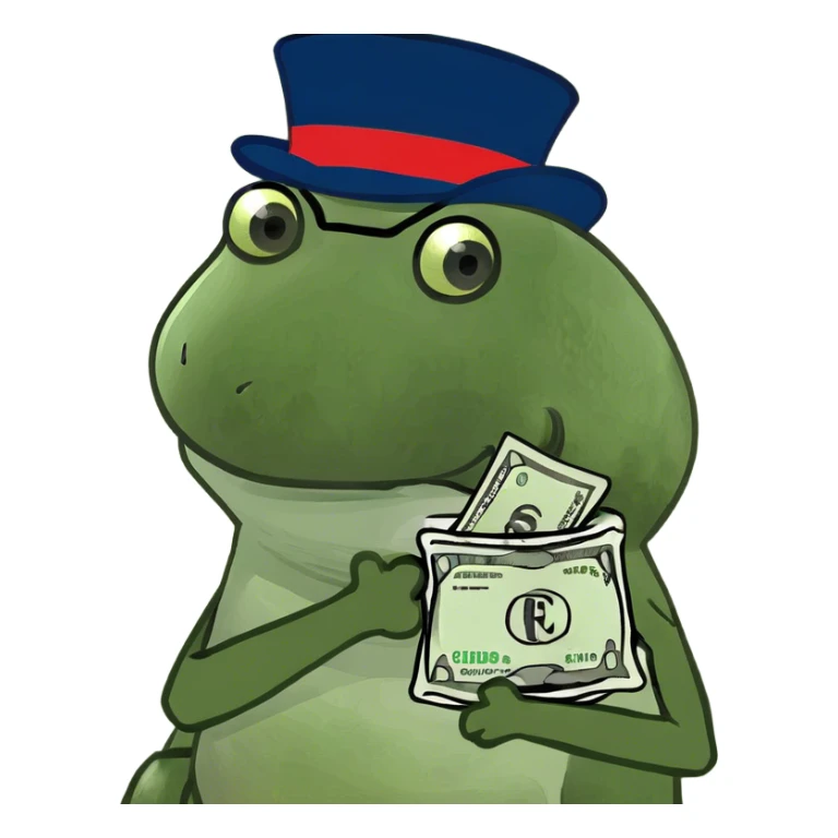 Holding a bag of money sticker