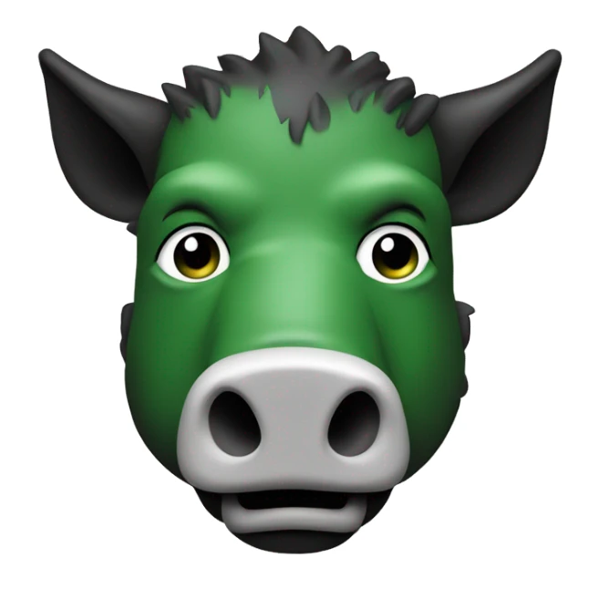 Boar’s head in black, white and green colour sticker