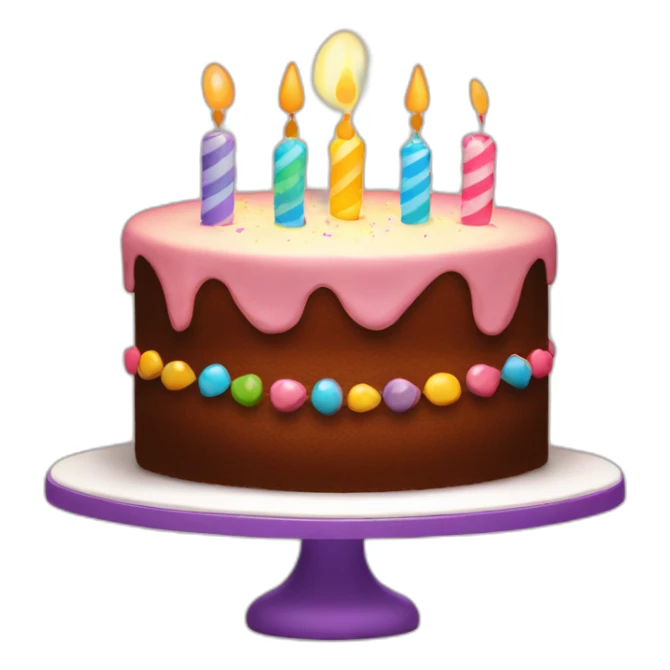 birthday cake with flares with text "Marili" sticker