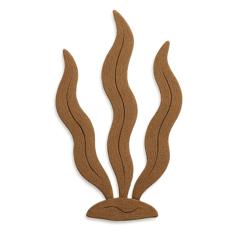 paper craft style brown seaweed sticker