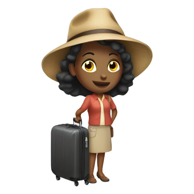 Lady carry luggage traveler sticker