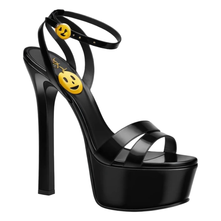 Ysl heel sandal TRIBUTE PLATFORM SANDAL black PATENT LEATHER emoji sticker