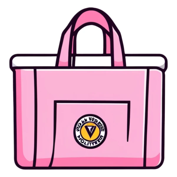 pink volunteer badge sticker