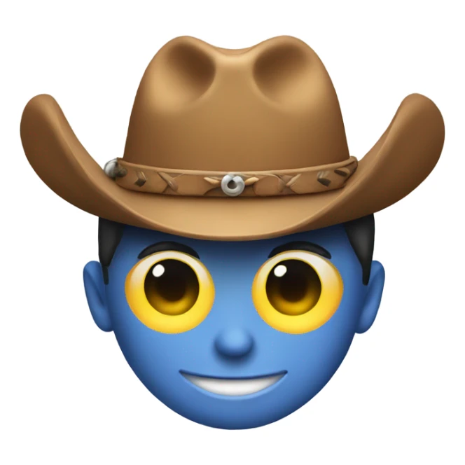 Smiling emoji with cowboy hat sticker