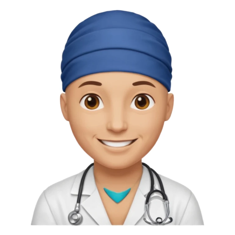 bald doctor with bandanna sticker