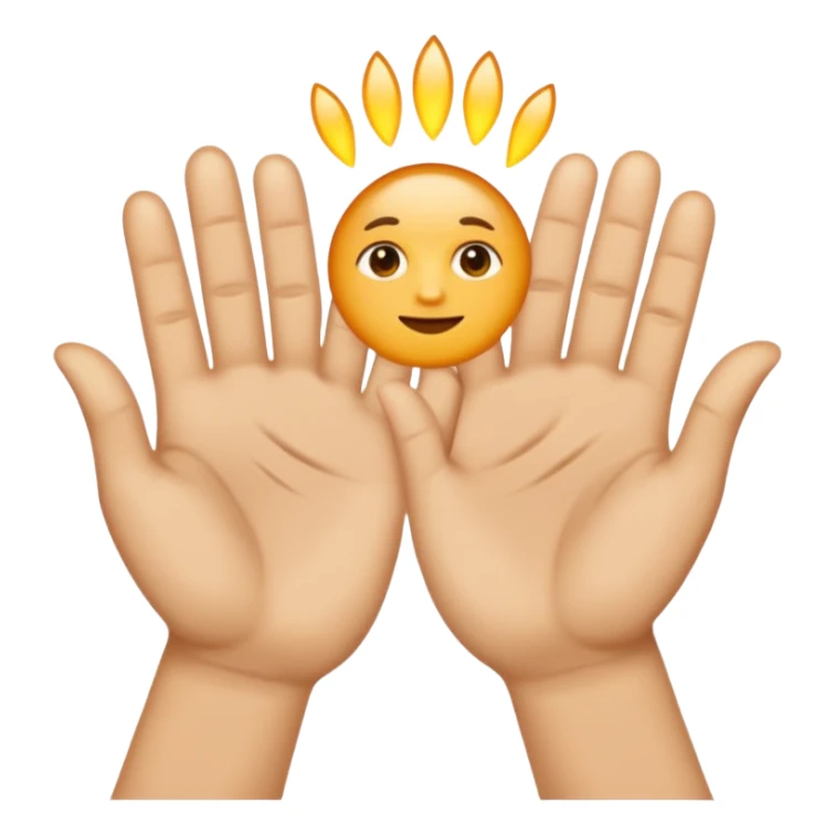 dos manos hacia arriba y en medio un 6 y un 7 sticker