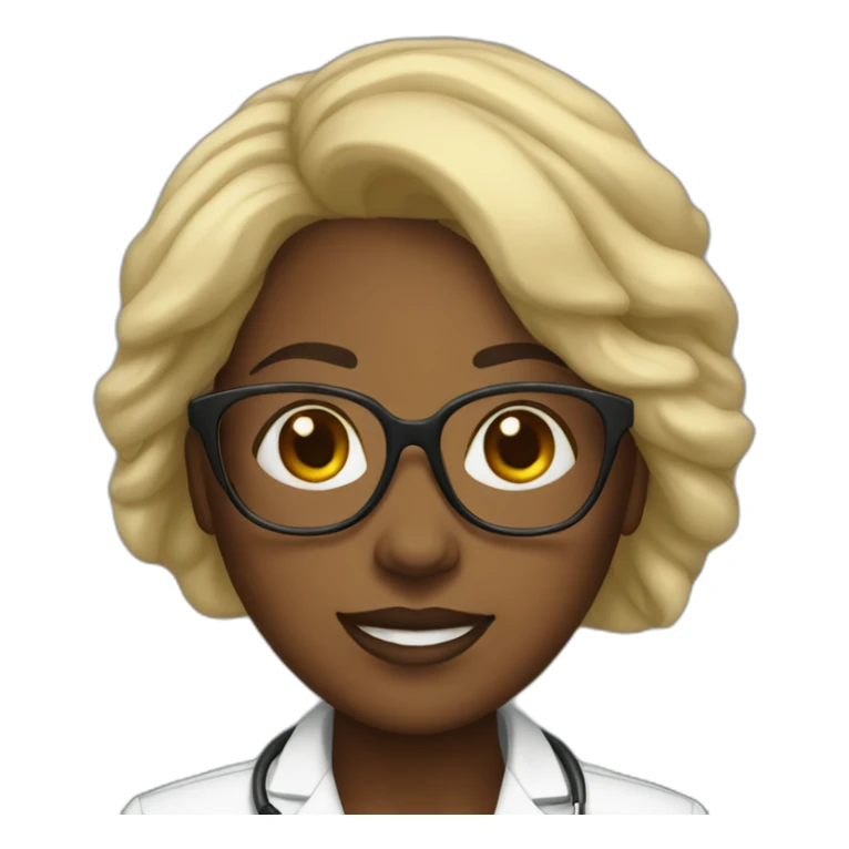black woman doctor with large glasses sticker