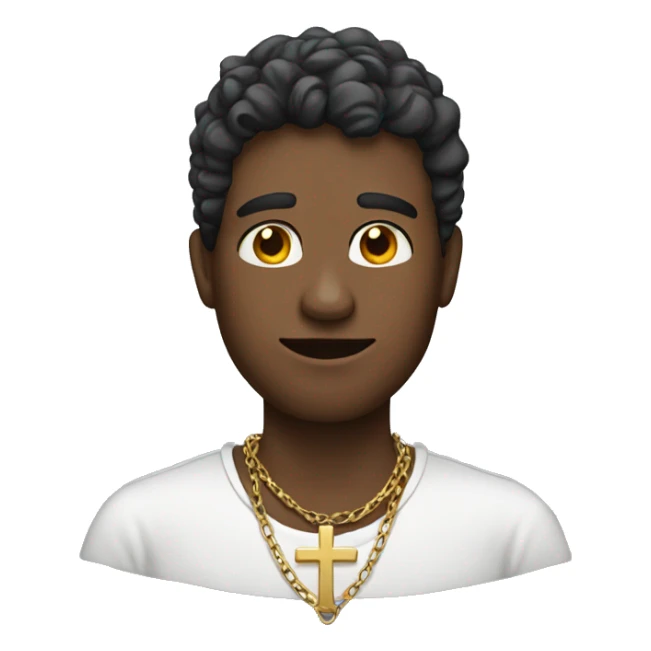 male portrait with cross necklace sticker