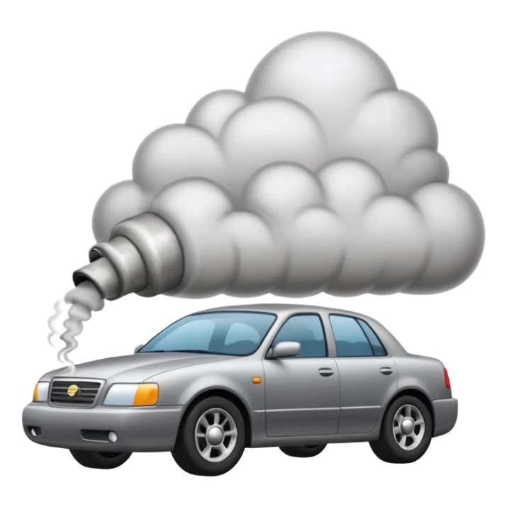 smoke coming out of a car silencer  sticker