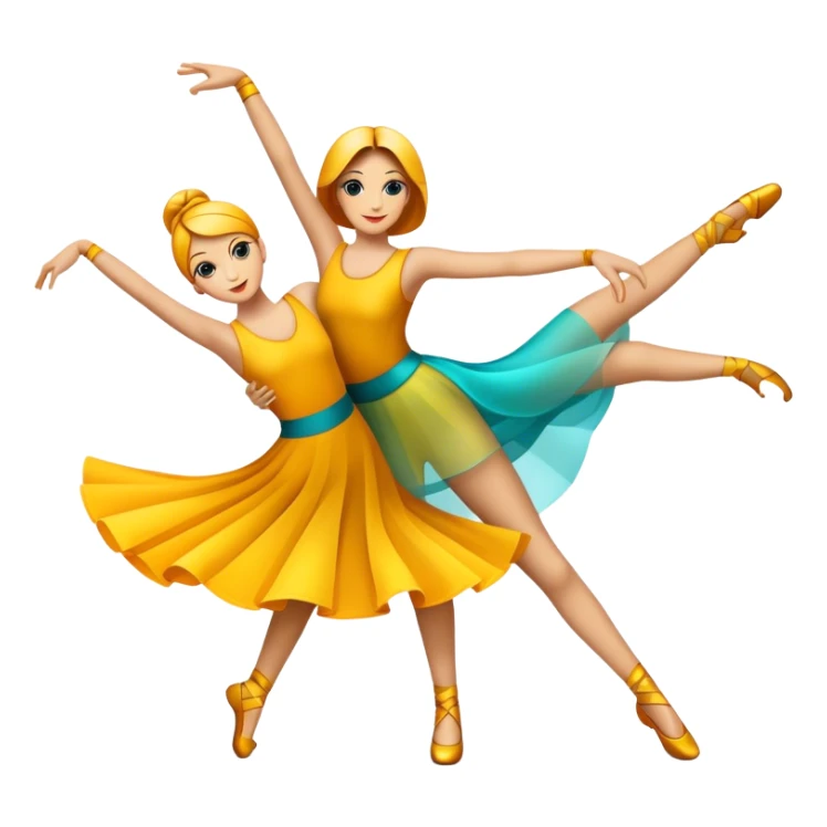 Humanless emoji of Contemporary Dance: bright modern clothing, dynamic abstract shapes, movement lines, and stage lighting like spotlights. The icon should convey the energy and creativity of contemporary dance through symbols and visual elements. Transparent background. sticker