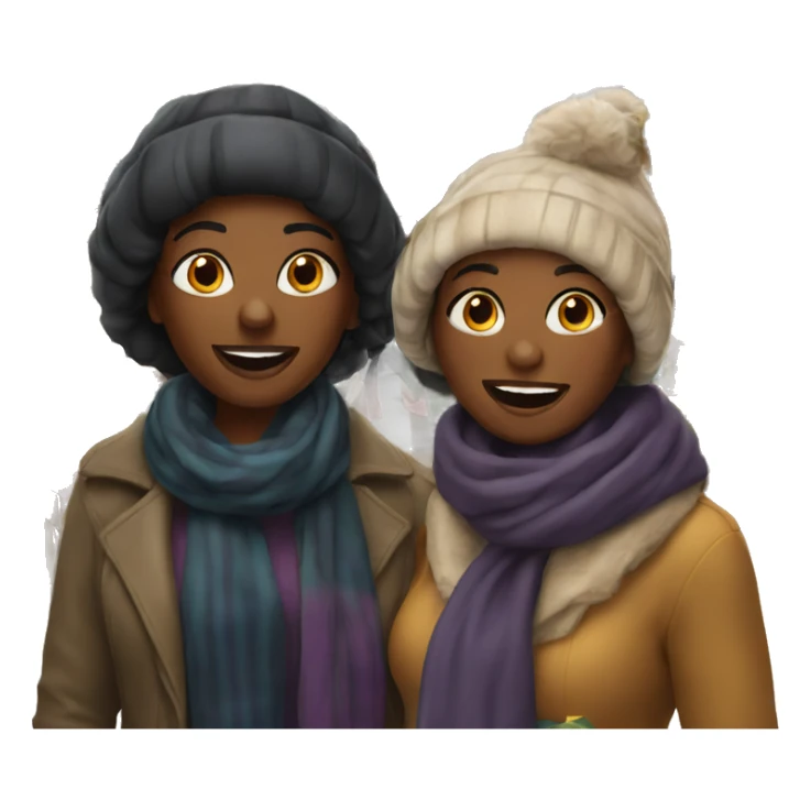 Two black women at a Christmas market sticker