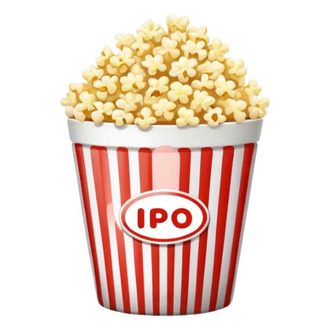Popcorn in a stripped cup with TV sticker