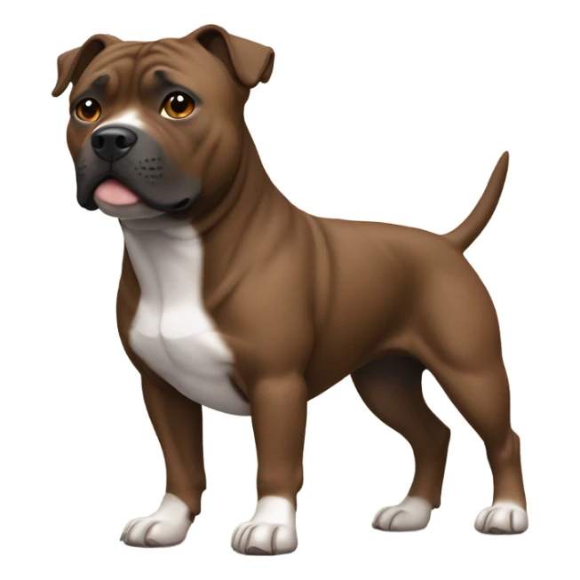 a total brown Staffordshire Bull Terrier sticker
