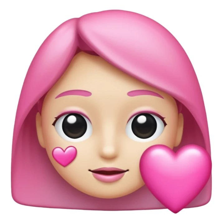 Coração metade rosa pink e metade branco emoji sticker
