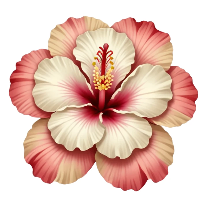 white and beige hibiscus flower  sticker