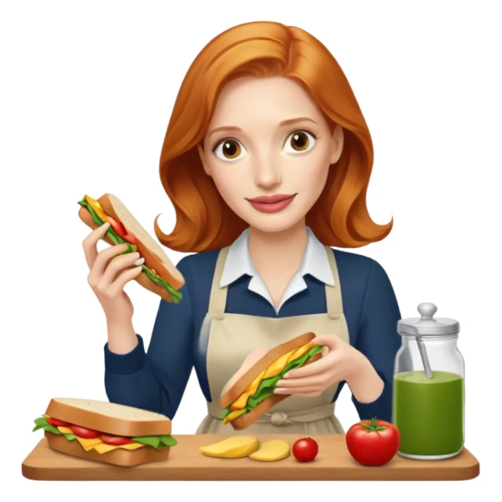 Jessica Chastain, making sandwich  sticker