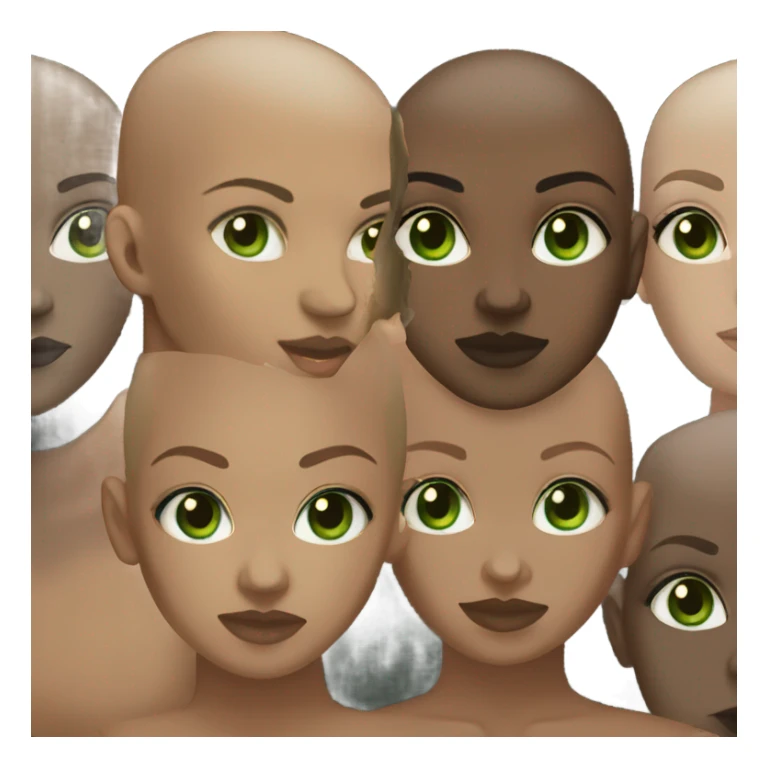 darkskin lightskin designer green eyes shaved head sticker