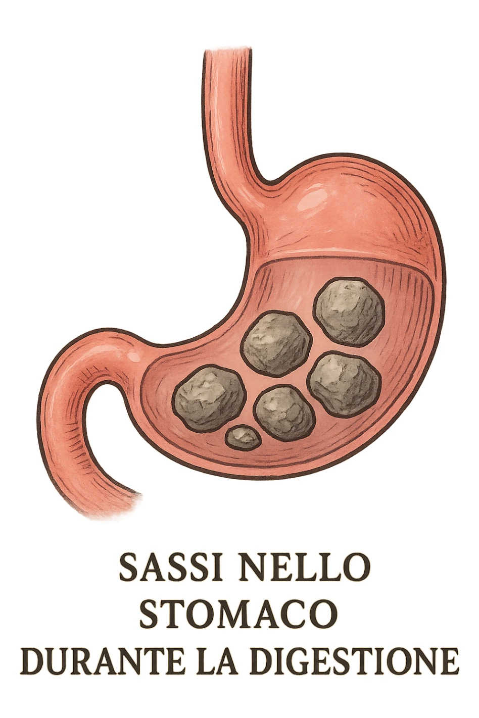 Sassi nello stomaco durante la digestione sticker