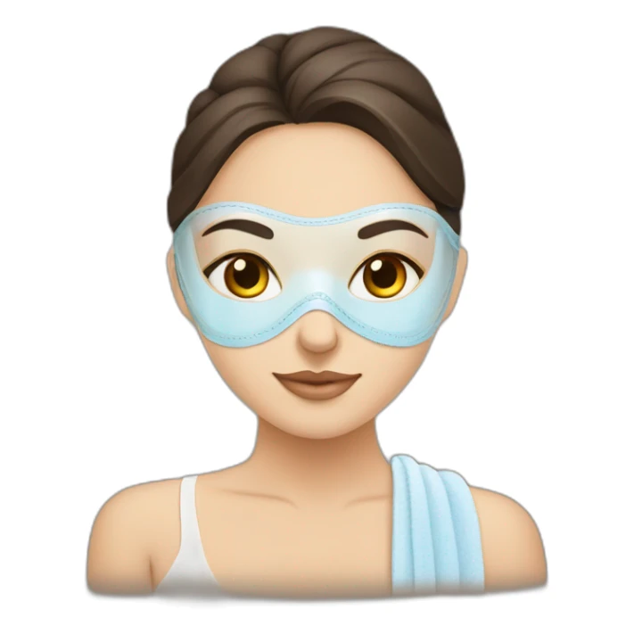 Brunette girl with spa mask relaxing sticker